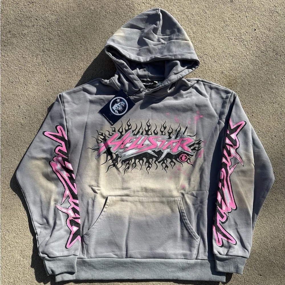 Gray and Pink Performance Hoodie